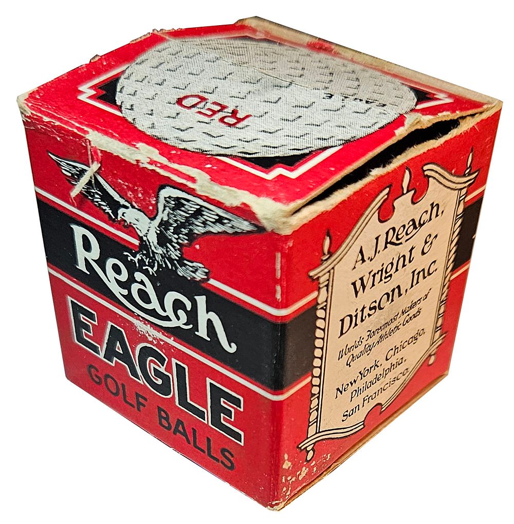 Lot 229: Reach Eagle Red In Original Box Antique Golf Ball 1930’s