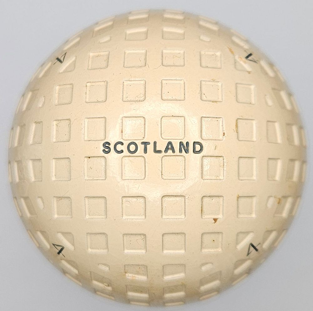 Lot 230: Pin Hi Scotland Mesh In Original Wrapper Antique Golf Ball 1920s