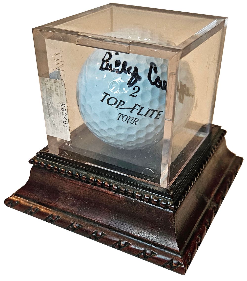 Lot 235: Billy Casper Autographed Top-Flite Tour Golf Ball In Case