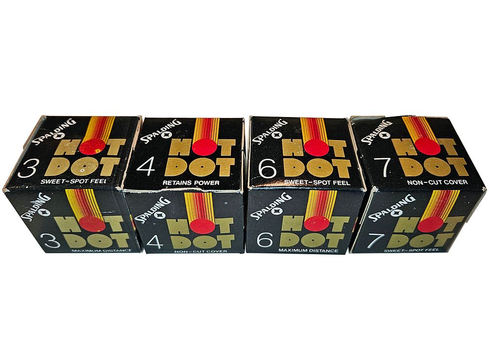 Lot 240: 4 Spalding Hot Dot Vintage Golf Balls In Original Boxes