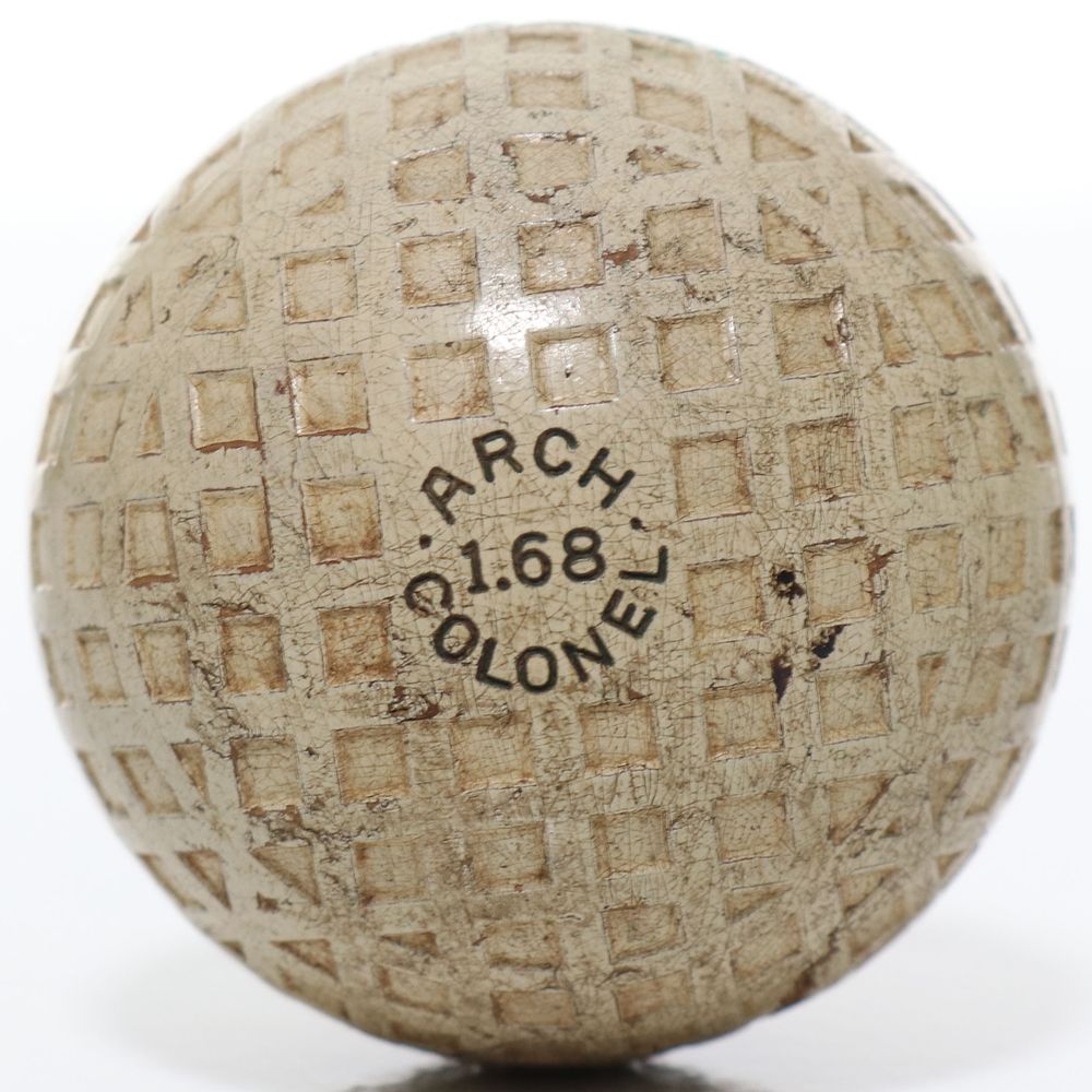 Lot 249: Colonel Arch 1.68 Mesh Pattern Antique Golf Ball 1920s