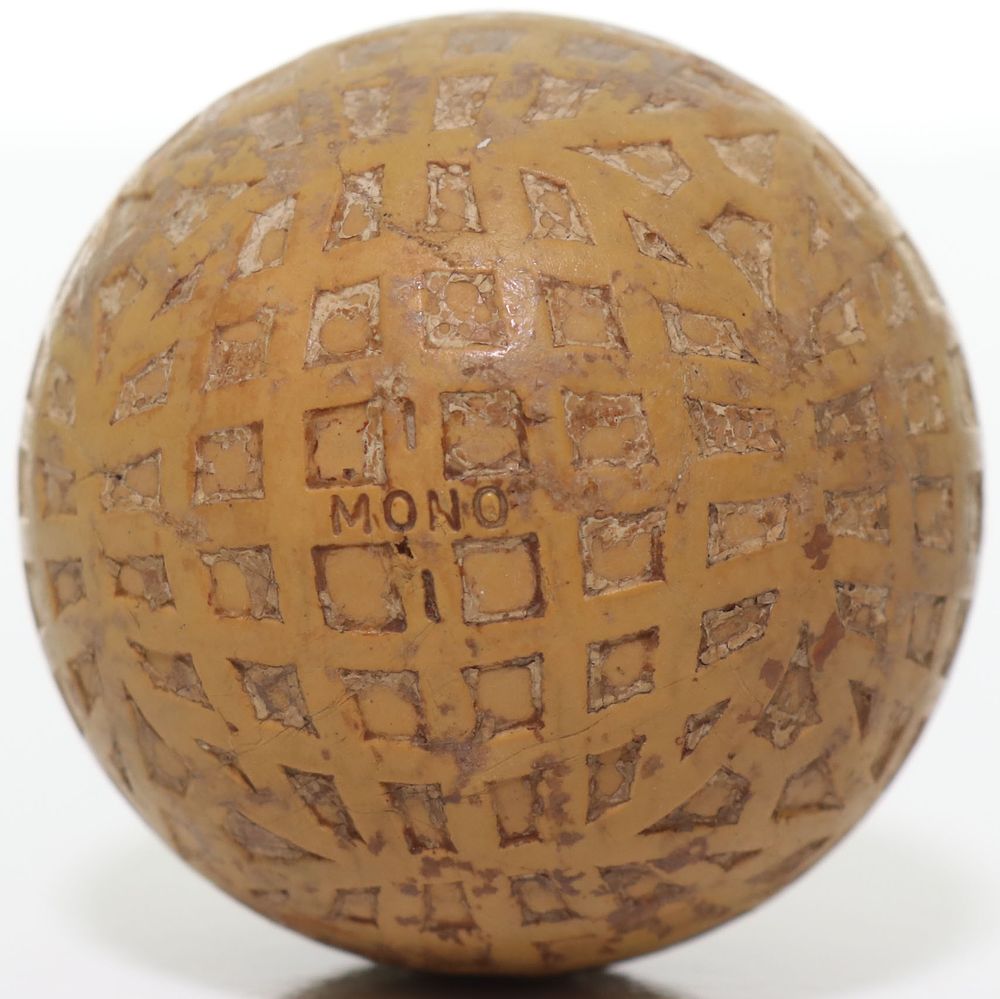 Lot 253: MONO 1 Mesh Pattern Antique Golf Ball 1920s