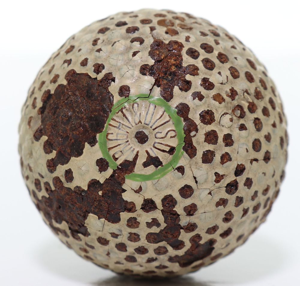 Lot 268: Wright Ditson Bramble Pattern Antique Golf Ball 1900s