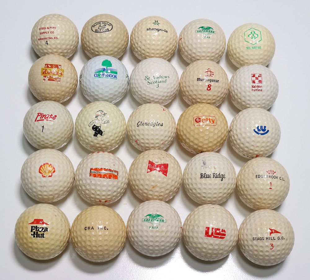 Lot 272: 25 Vintage Logo Golf Balls 1950s to 1980s