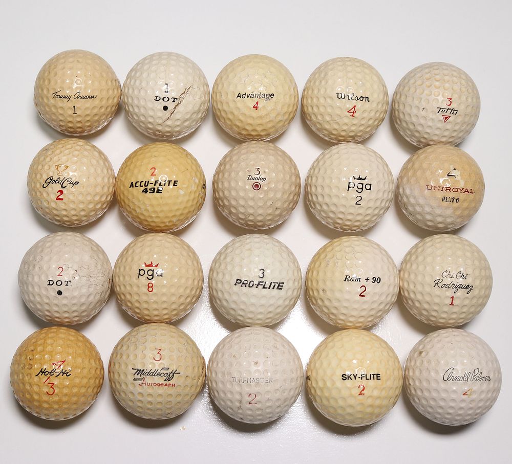 Lot 274: 20 Vintage Golf Balls 1930s to 1970s
