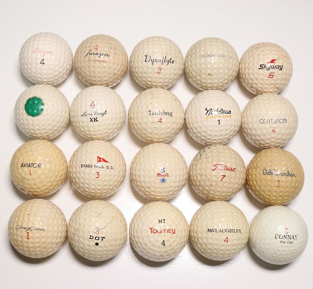 Lot 275: 20 Vintage Golf Balls 1930s to 1970s