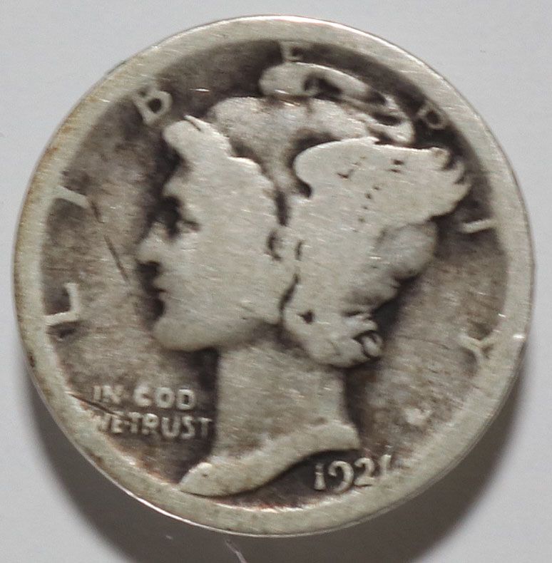 Lot 288: 1921 P Mercury Silver Dime Nice Condition