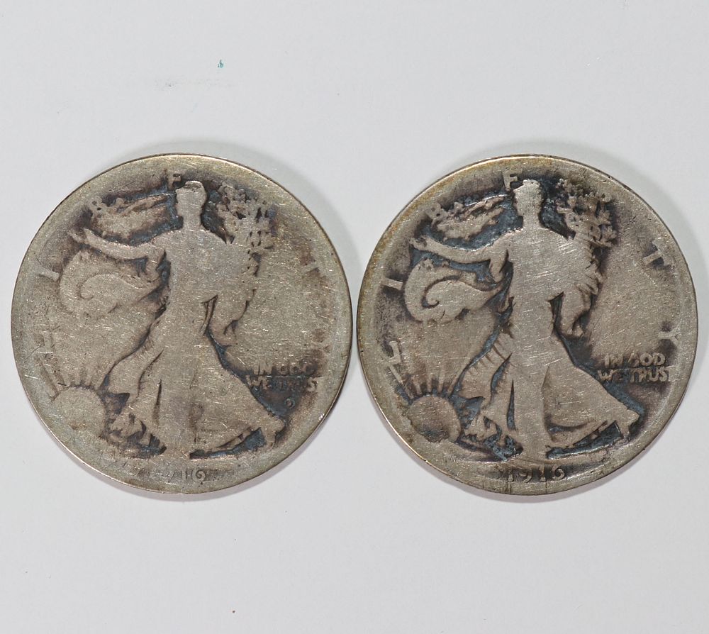 Lot 290: 1916 P & D Walking Liberty Half Dollars 50c