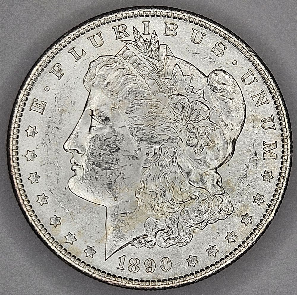 Lot 292: 1890 S Morgan Dollar Brilliant Uncirculated Silver Coin