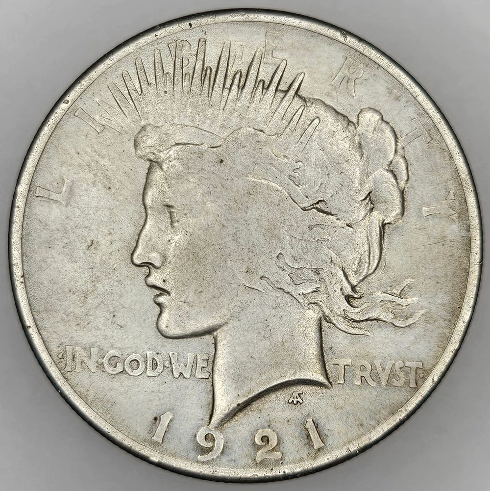 Lot 303: 1921 Peace Dollar Silver Very Good Condition