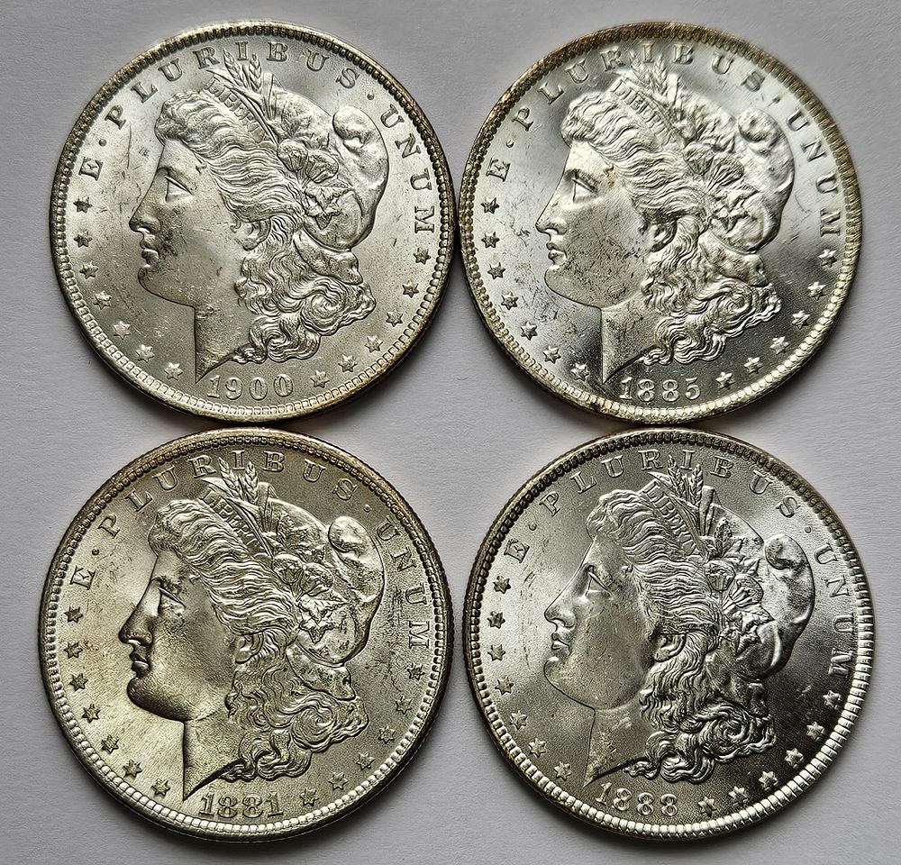 Lot 315: Morgan Silver Dollars BU 1881-S 1885-O 1888 & 1900