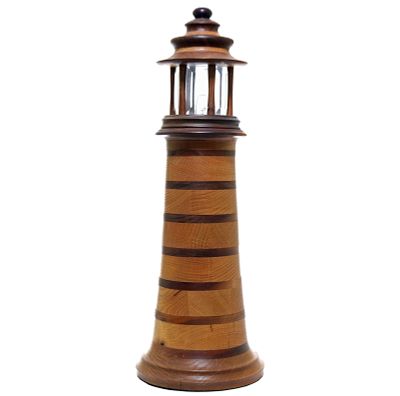 Handmade Lighted Wood Lighthouse Display 23 Inches Tall. This is a very nice handcrafted wood 