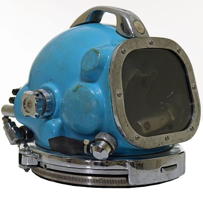 Bob Ratcliffe Oceaneering Gas Blue Diving Helmet. One of the most iconic and historic diving 