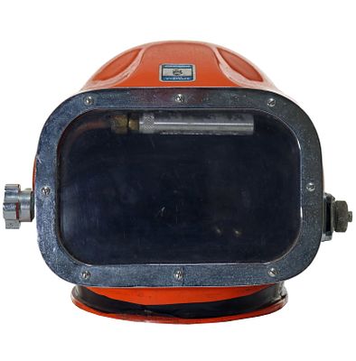 Carson Dive Systems 1970 Mark 3 Fiberglass Diving Helmet. This is a rare 1970 Mark III Mike 