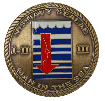 US Navy Sealab I II & III Man In The Sea Challenge Coin. This is a new, unused, or carried 