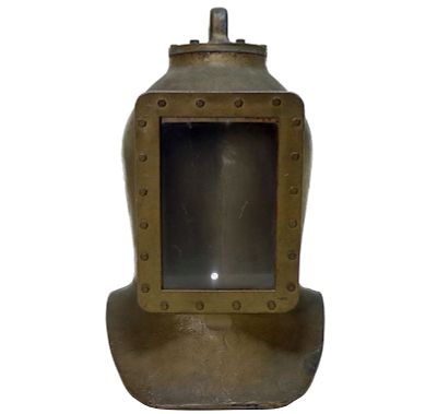 Antique Cast Iron Shallow Water Mystery Diving Helmet. This is a professionally made cast-iron 