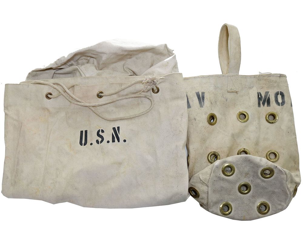 Lot 158: US Navy Canvas Divers Parts Bag & Duffle Bag