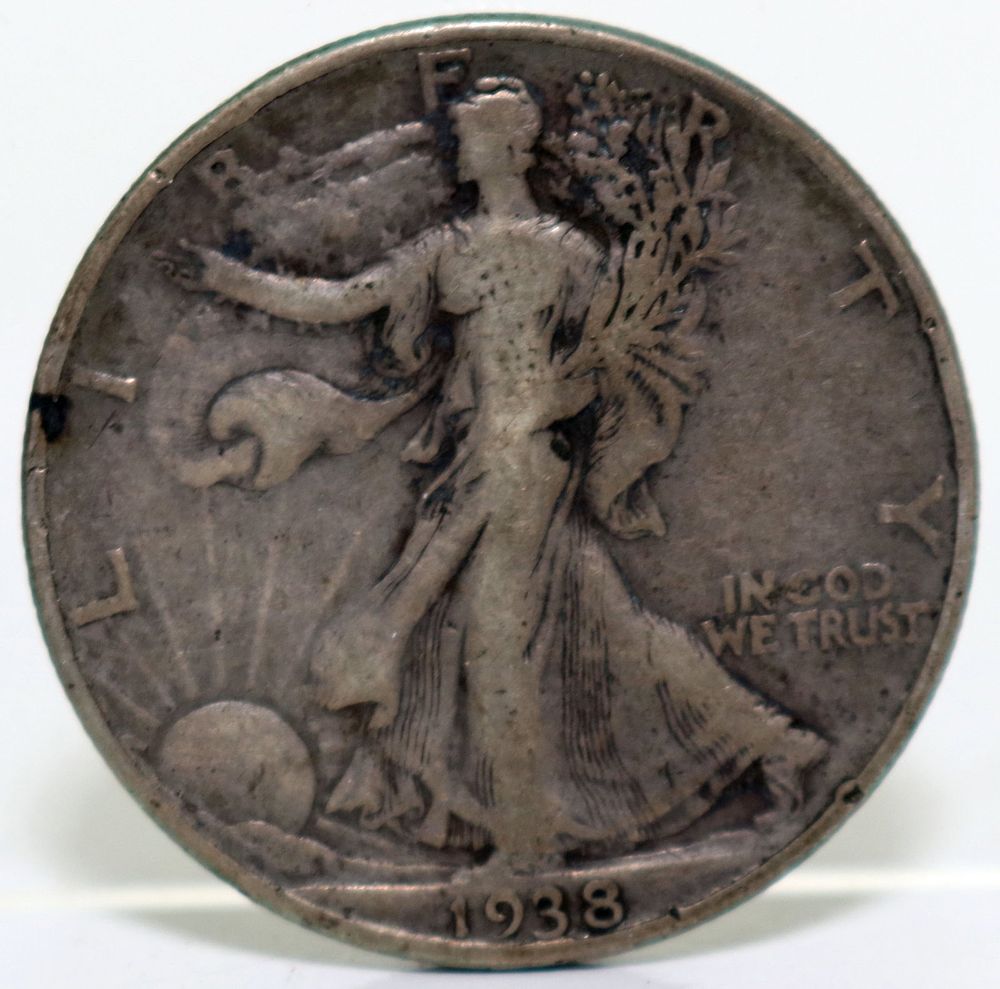 Lot 226: 1938 D US Walking Liberty Half Dollar 50c Coin