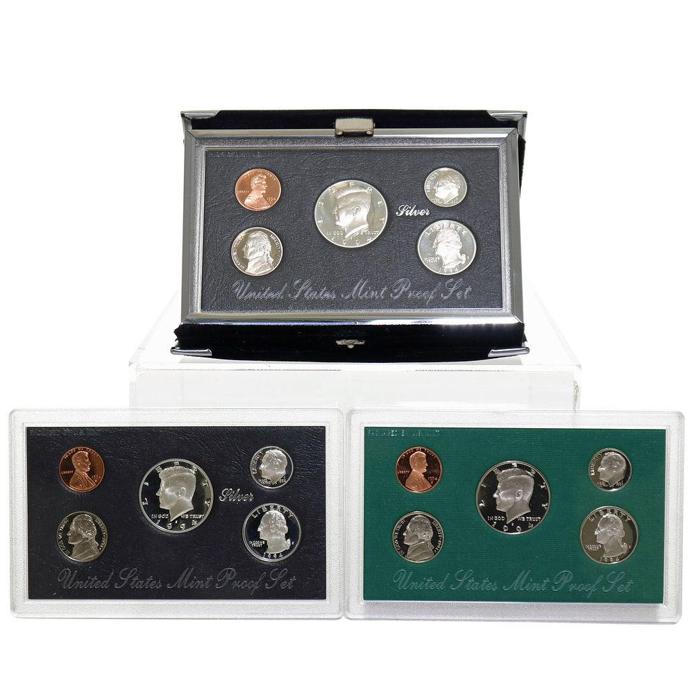 Lot 245: 1994 US Premier Silver, Silver Proof & Proof Sets 3 Total