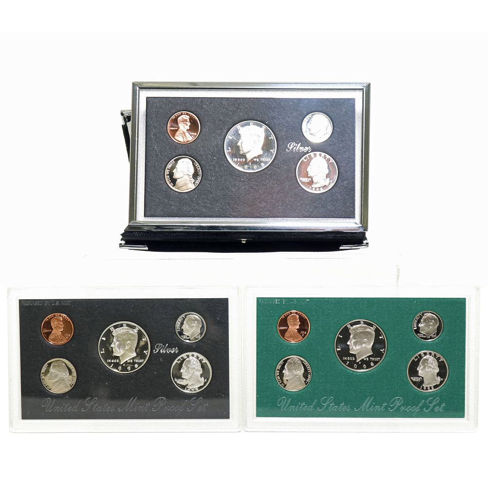Lot 247: 1998 US Premier Silver, Silver Proof & Proof Sets 3 Total