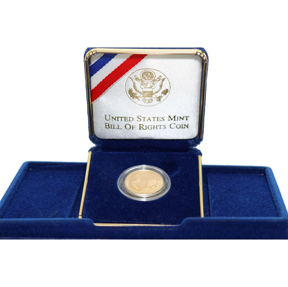 Lot 249: 1993 United States Mint Bill Of Rights Gold 5 Dollar Coin