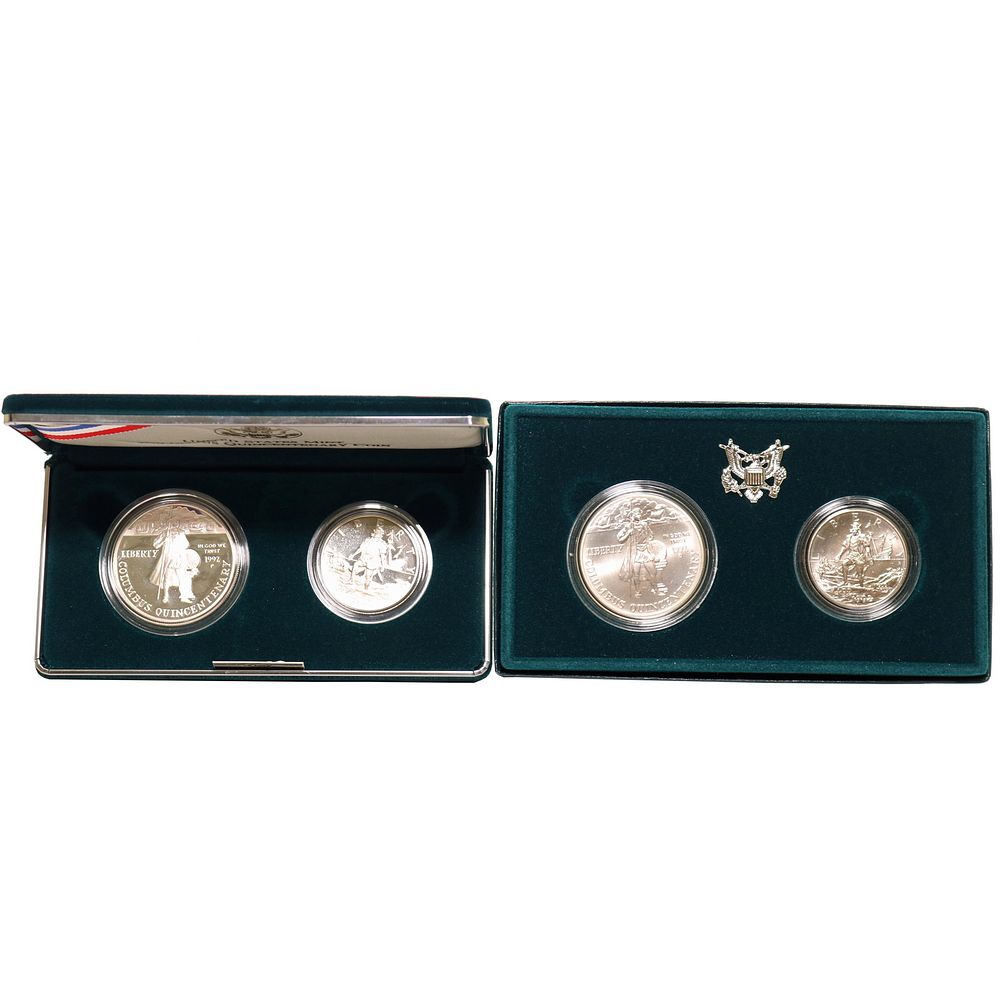 Lot 253: 1992 United States Mint Columbus Quincentenary Silver Dollar Proof & Unc