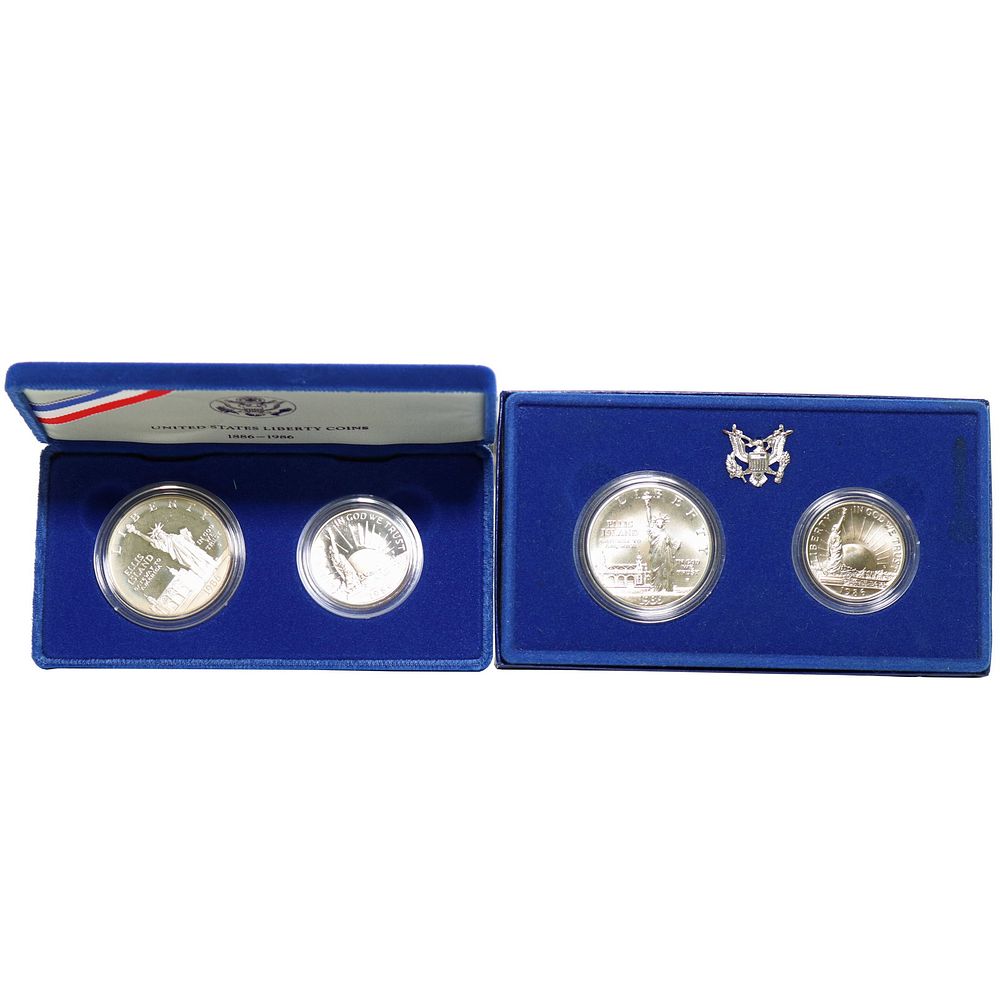 Lot 254: 1986 United States Mint Statue Of Liberty Silver Coins 4 Total