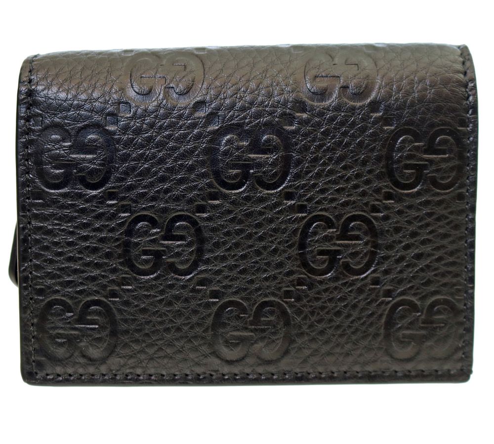 Lot 259: GUCCI Emblem Small Black Leather Wallet