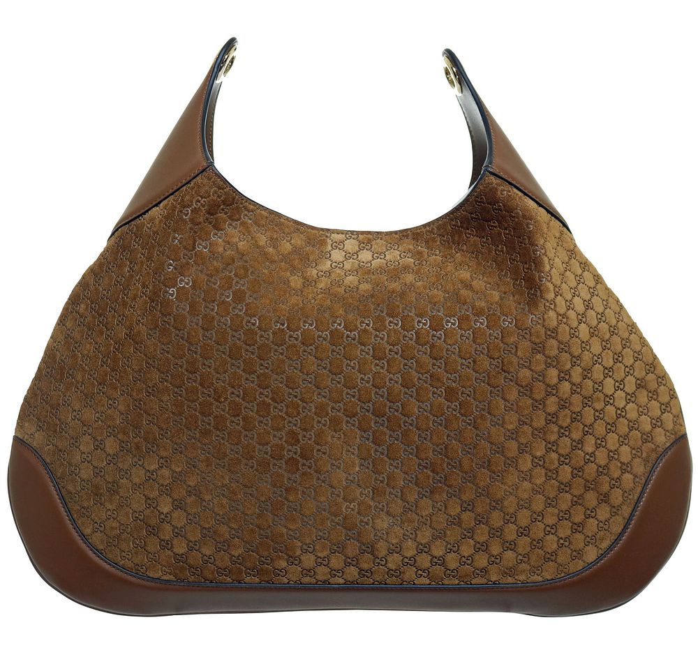 Lot 262: GUCCI Brown Suede Sholder Bag