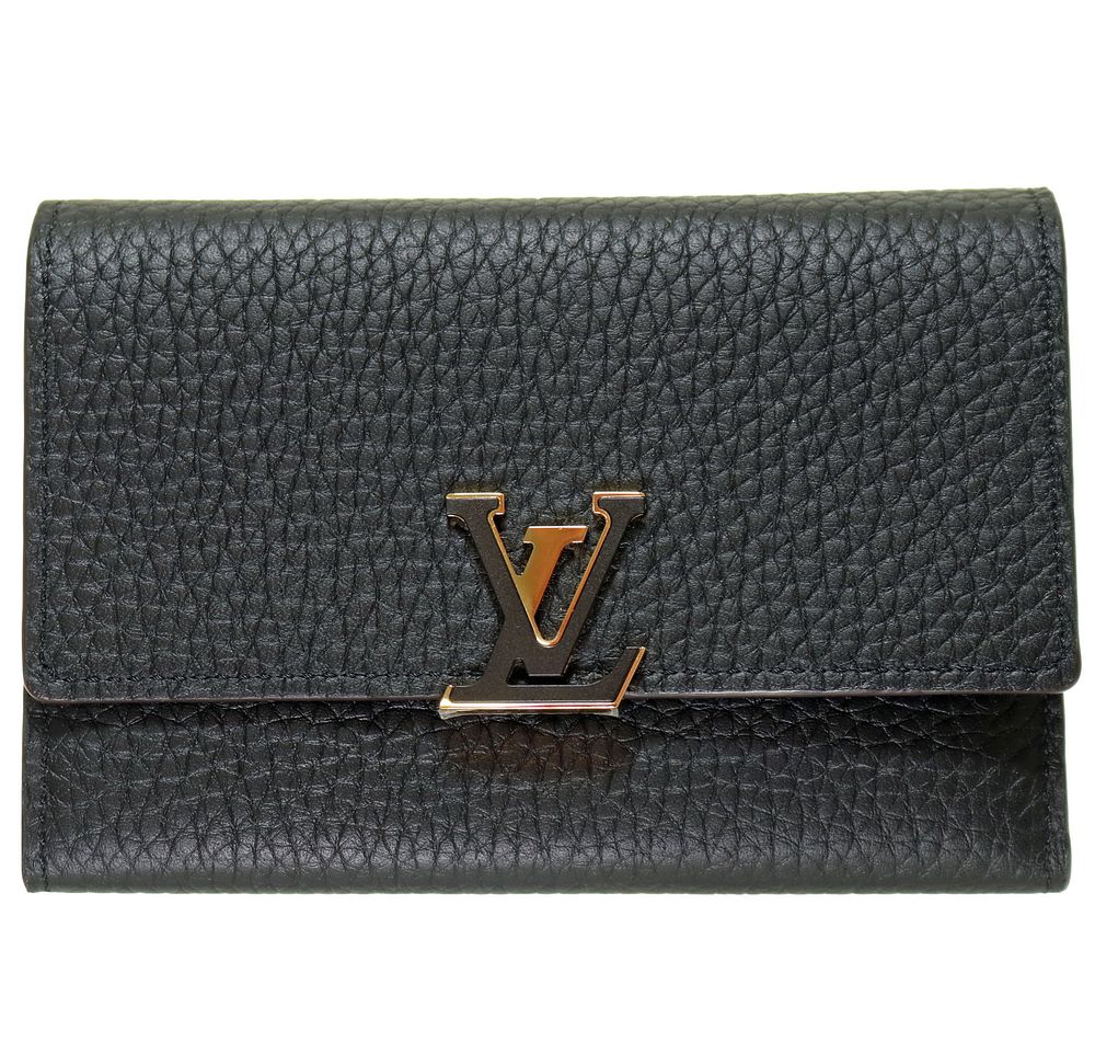 Lot 264: Louis Vuitton Black (NOIR) Capucines Compact Wallet