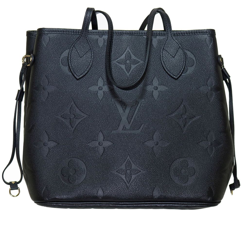Lot 270: Louis Vuitton Black (NOIR) Neverfull MM Tote Bag