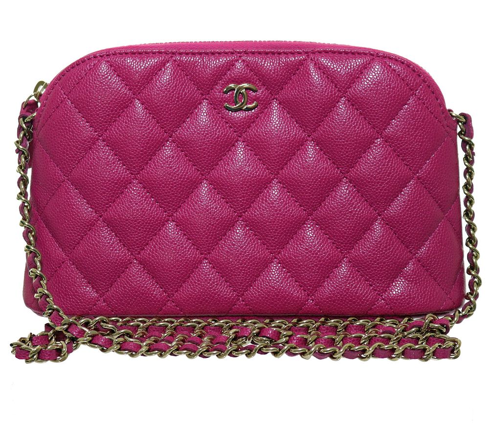 Lot 278: Chanel Quilted Classic Clutch With Chain In Fuchsia – Never Carried