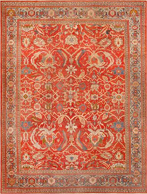 Antique Persian Sultanabad Rug 13 ft 8 in x 10 ft 4 in (4.16 m x 3.14 m). Curated collection 