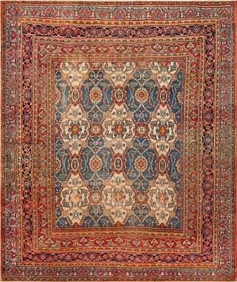 Finely Woven Antique Persian Dorokhsh Rug 10 ft 9 in x 9 ft 3 in (3.28 m x 2.82 m). Curated 