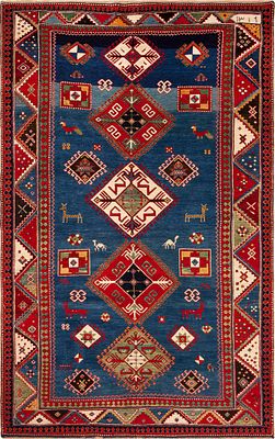 Antique Caucasian Kazak Rug Dated 1319 Hijri (1901) 9 ft x 5 ft 8 in (2.74 m x 1.73 m). 