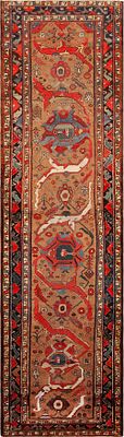 Antique Persian Kurdish Bidjar Runner Rug 13 ft 2 in x 3 ft 9 in (4.01 m x 1.14 m). Curated 