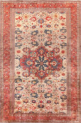 Beautifully Luxurious Fine Antique Persian Silk Heriz Masterpiece Rug 12 ft 6 in x 8 ft 4 in (3.81 m