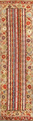 Antique Tribal Turkish Kirsehir Hallway Runner Rug 12 ft 2 in x 3 ft 4 in (3.71 m x 1.02 m). 