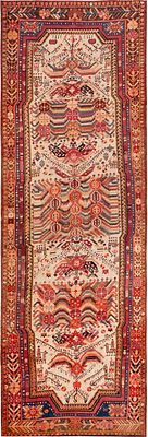 Antique Caucasian Karabagh Runner Rug 12 ft 1 in x 4 ft 2 in (3.68 m x 1.27 m). Curated 
