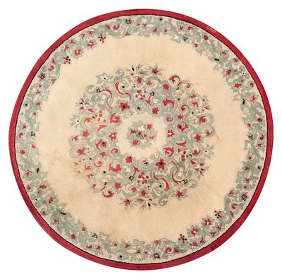 Antique French Art Deco Leleu Round Rug 9 ft 2 in x 9 ft 2 in (2.79 m x 2.79 m). Curated 