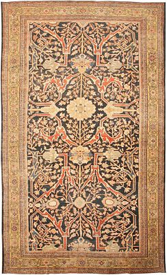 Antique Oversized Persian Sultanabad Rug 20 ft 1 in x 12 ft 1 in (6.12 m x 3.68 m). Curated 