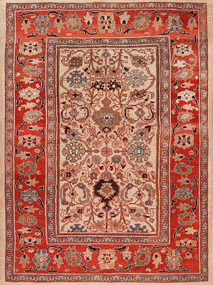 Antique Persian Sultanabad Rug 10 ft 8 in x 7 ft 10 in (3.25 m x 2.39 m). Curated collection 