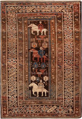 Antique Caucasian Shirvan Rug 5 ft x 3 ft 9 in (1.52 m x 1.14 m). Curated collection of 