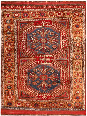Antique Turkish Konya Rug 6 ft 2 in x 4 ft 7 in (1.87 m x 1.39 m). Curated collection of 