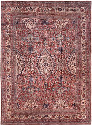Fine Antique Persian Silk Heriz Carpet 13 ft x 10 ft (3.96 m x 3.05 m). Curated collection of 