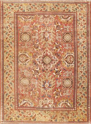18th Century Caucasian Kuba Blossom Carpet 9 ft 5 in x 6 ft 9 in (2.87 m x 2.06 m). Curated 
