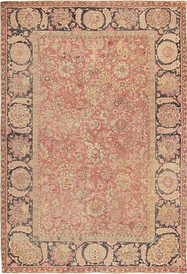 Antique Indian 17th Century Mughal Rug 6 ft 6 in x 4 ft 7 in (1.98 m x 1.4 m). Curated 