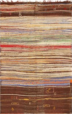 Vintage Moroccan Kilim Rug 6 ft 5 in x 4 ft 10 in (1.96 m x 1.47 m). Curated collection of 
