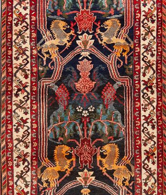 Antique Persian Bakhtiari Runner 15 ft 8 in x 3 ft 8 in (4.77 m x 1.11 m). Curated collection 