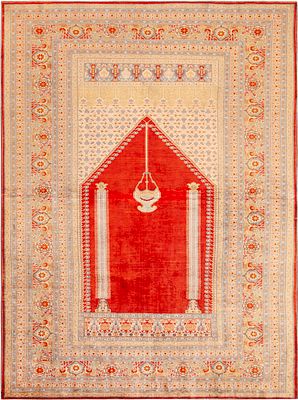 Vintage Persian Isfahan Silk Foundation Rug 7 ft 1 in x 4 ft 7 in (2.15 m x 1.39 m). Curated 